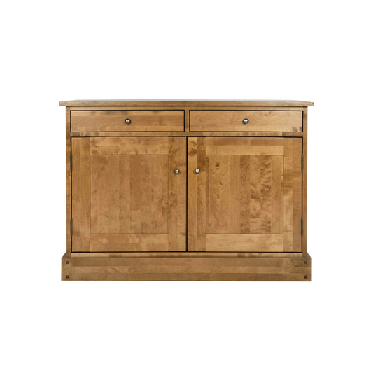 A Garrat 2 Door 2 Drawer Sideboard in honey color with a wooden finish.