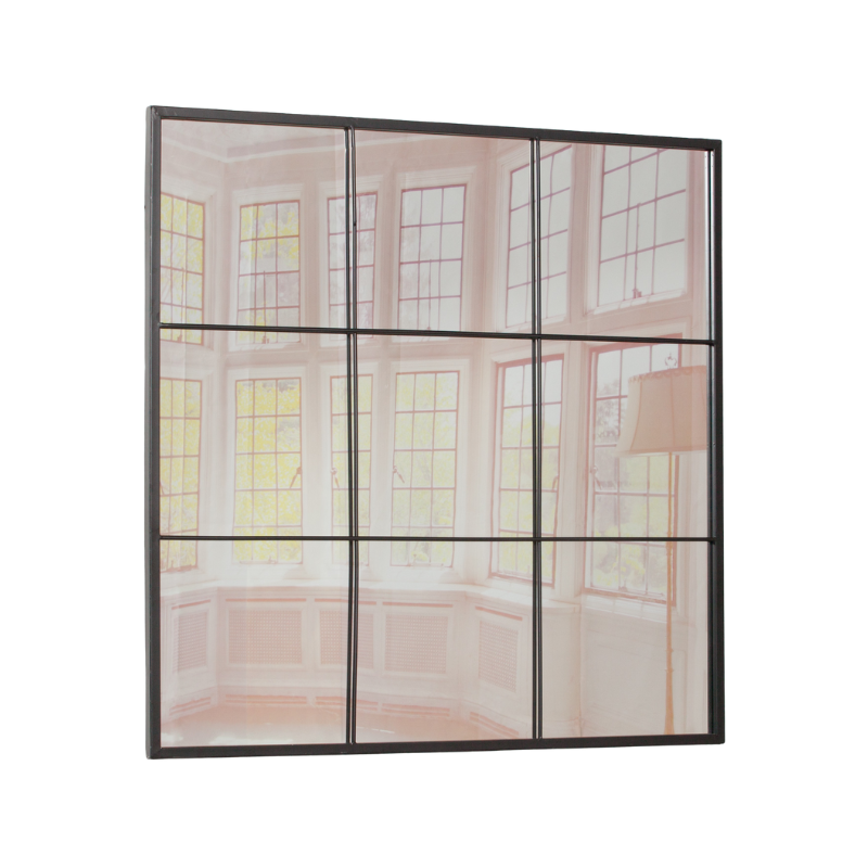 Black Metal 90cm Window Mirror - MWA811