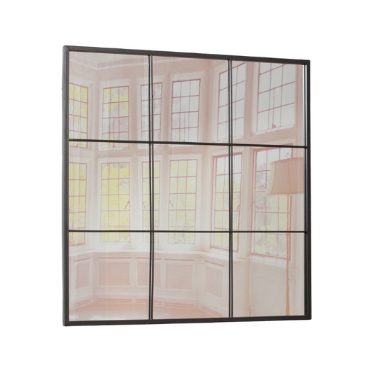 Black Metal 90cm Window Mirror - MWA811