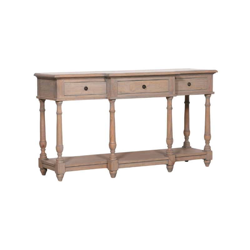 Maison Reproductions Rustic Wooden Breakfront Console - WFA387