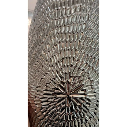 Caitlin Silver Oval Ceramic Table Lamp With White Shade