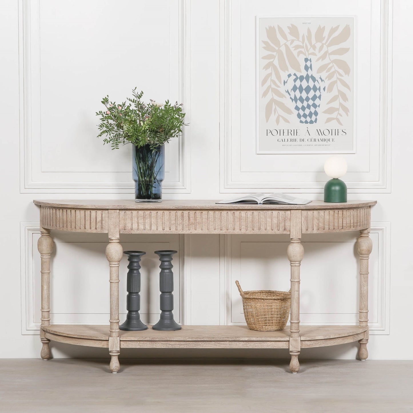 Maison Reproductions Acacia Wooden Curved Console - AFC559