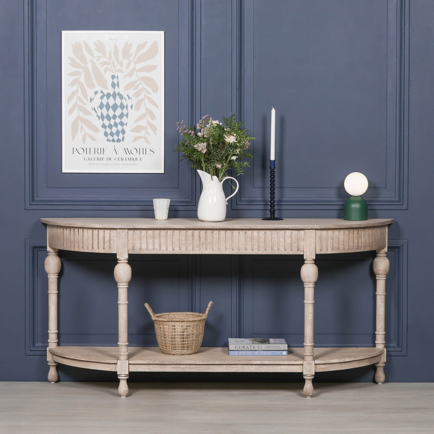 Maison Reproductions Acacia Wooden Curved Console - AFC559