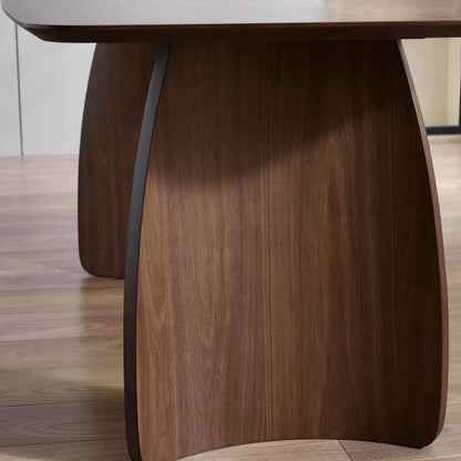 Fishe & Lilly Walnut Dining Table with Curved Legs