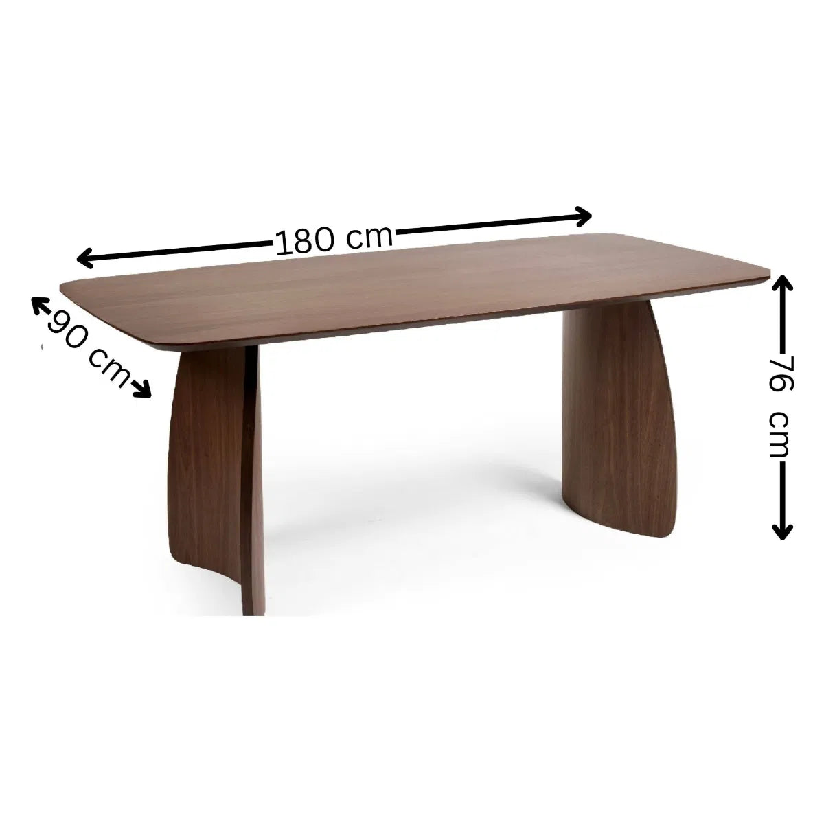 Fishe & Lilly Walnut Dining Table with Curved Legs