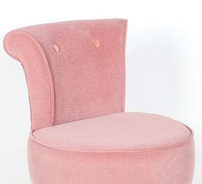 Pink Velvet Bedroom Chair with Gold Legs - AV101
