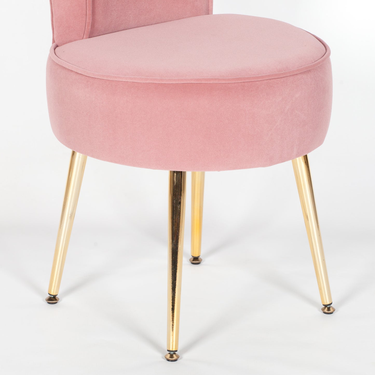 Pink Velvet Bedroom Chair with Gold Legs - AV101