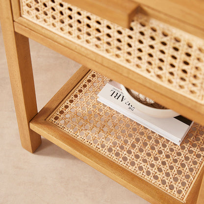 Fishe & Lilly Bali Rattan Bedside Table with 1 Drawer