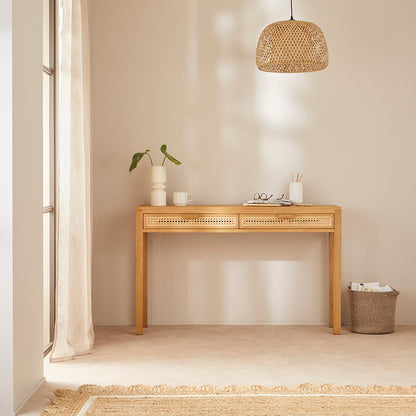 Fishe & Lilly Bali Rattan Dressing Table with 2 Drawers