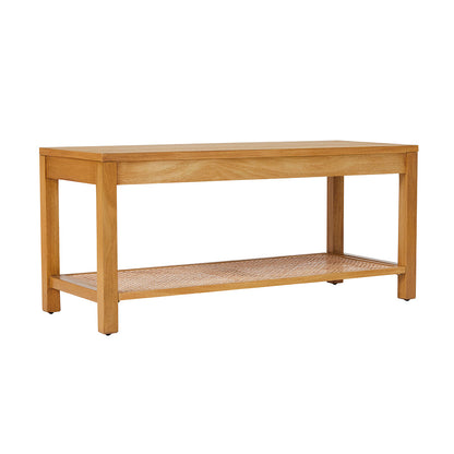 Fishe & Lilly Bali Rattan Bench with Storage Shelf