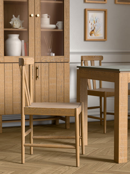 Laura Ashley Braystone Pair of Oak Dining Chairs - 3251002 - White Bear Furnishings