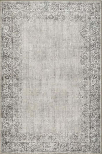 Gray and white patterned rug