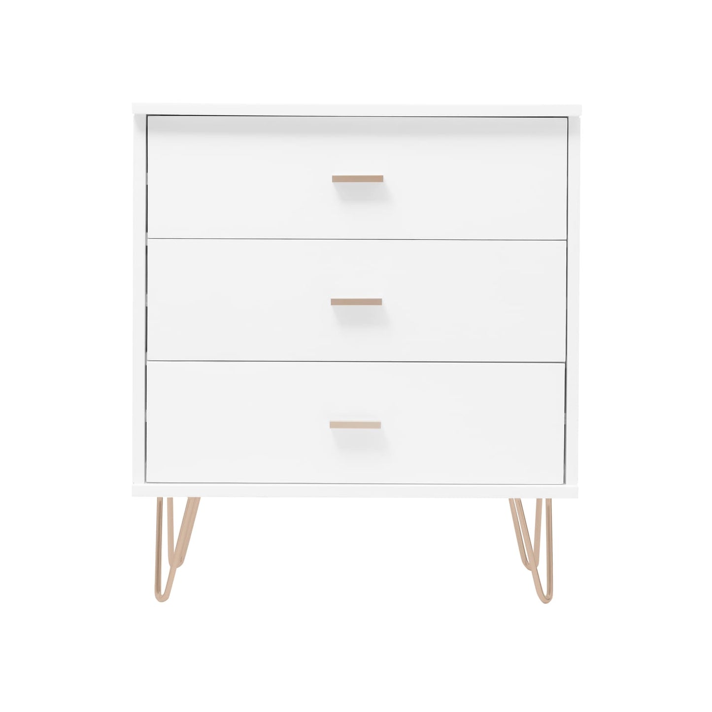 Fishe & Lilly Monroe Solid Wood White Chest of 3 Drawers