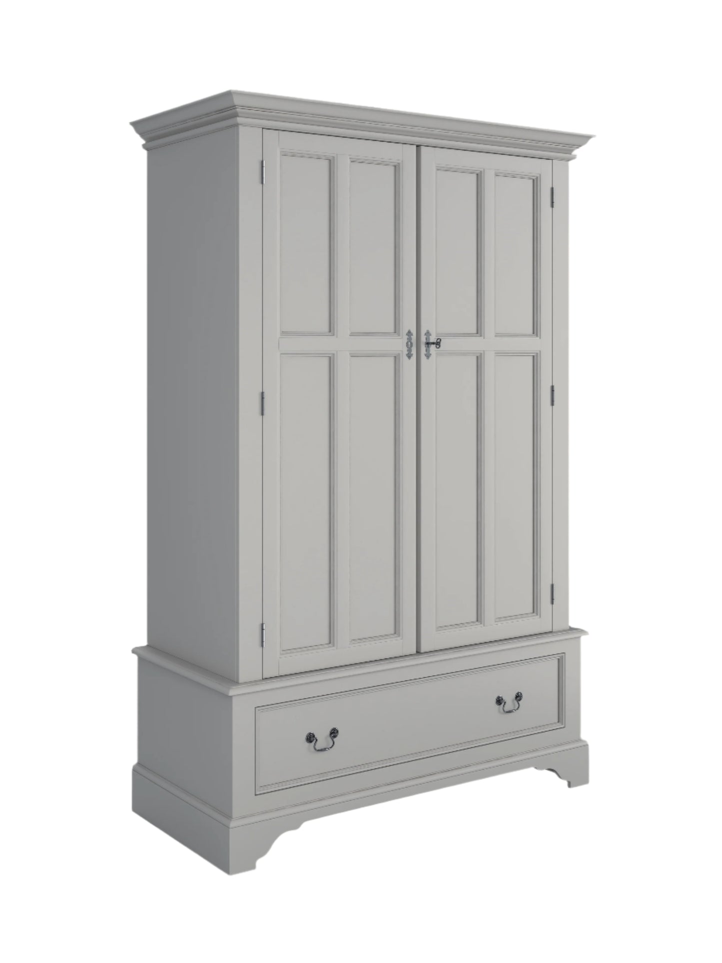 Laura Ashley Dove Grey  2 Door 1 Drawer Wardrobe - 3575329 - White Bear Furnishings