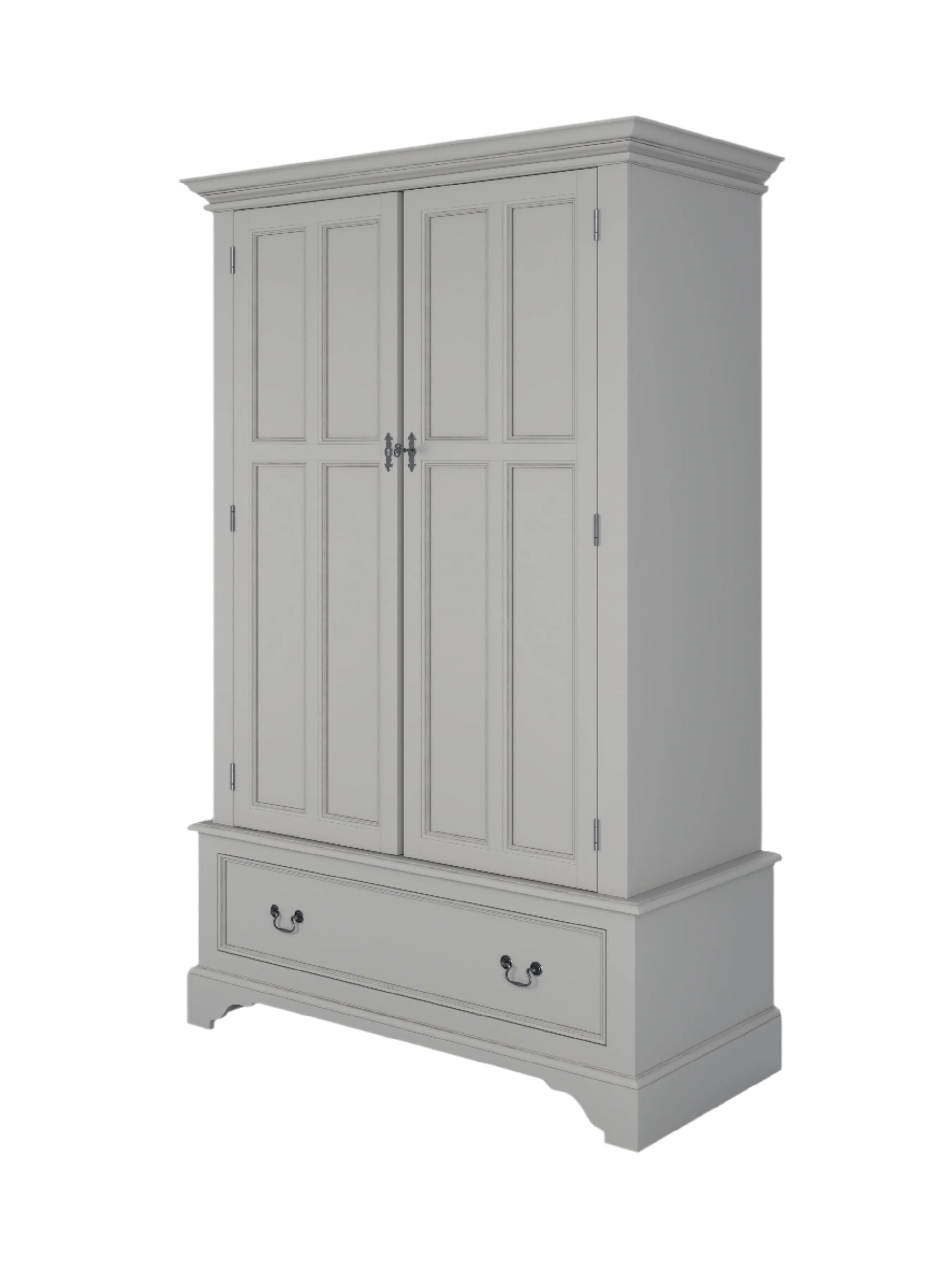 Laura Ashley Dove Grey  2 Door 1 Drawer Wardrobe - 3575329 - White Bear Furnishings