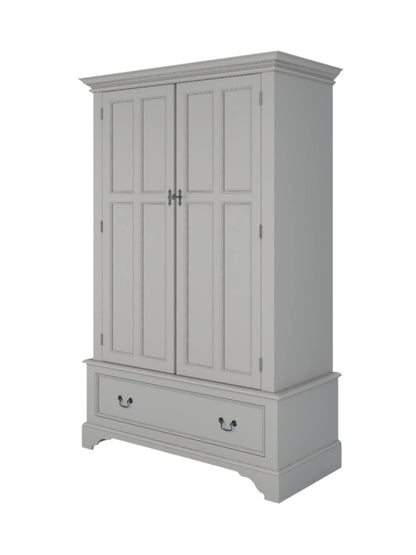 Laura Ashley Dove Grey  2 Door 1 Drawer Wardrobe - 3575329 - White Bear Furnishings