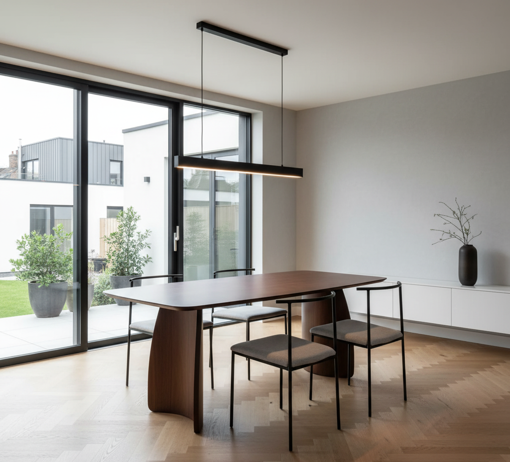 Fishe & Lilly Walnut Dining Table with Curved Legs