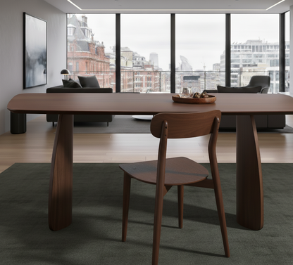 Fishe & Lilly Walnut Dining Table with Curved Legs