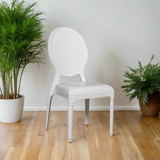 [Set of 2] Maison Reproductions White Louis Dining Chairs - DEC921