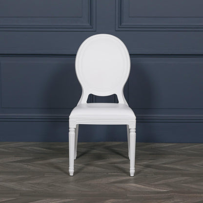 [Set of 2] Maison Reproductions White Louis Dining Chairs - DEC921
