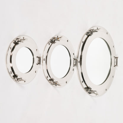 Medium Handcrafted Polished Port Hole Mirror - FM61