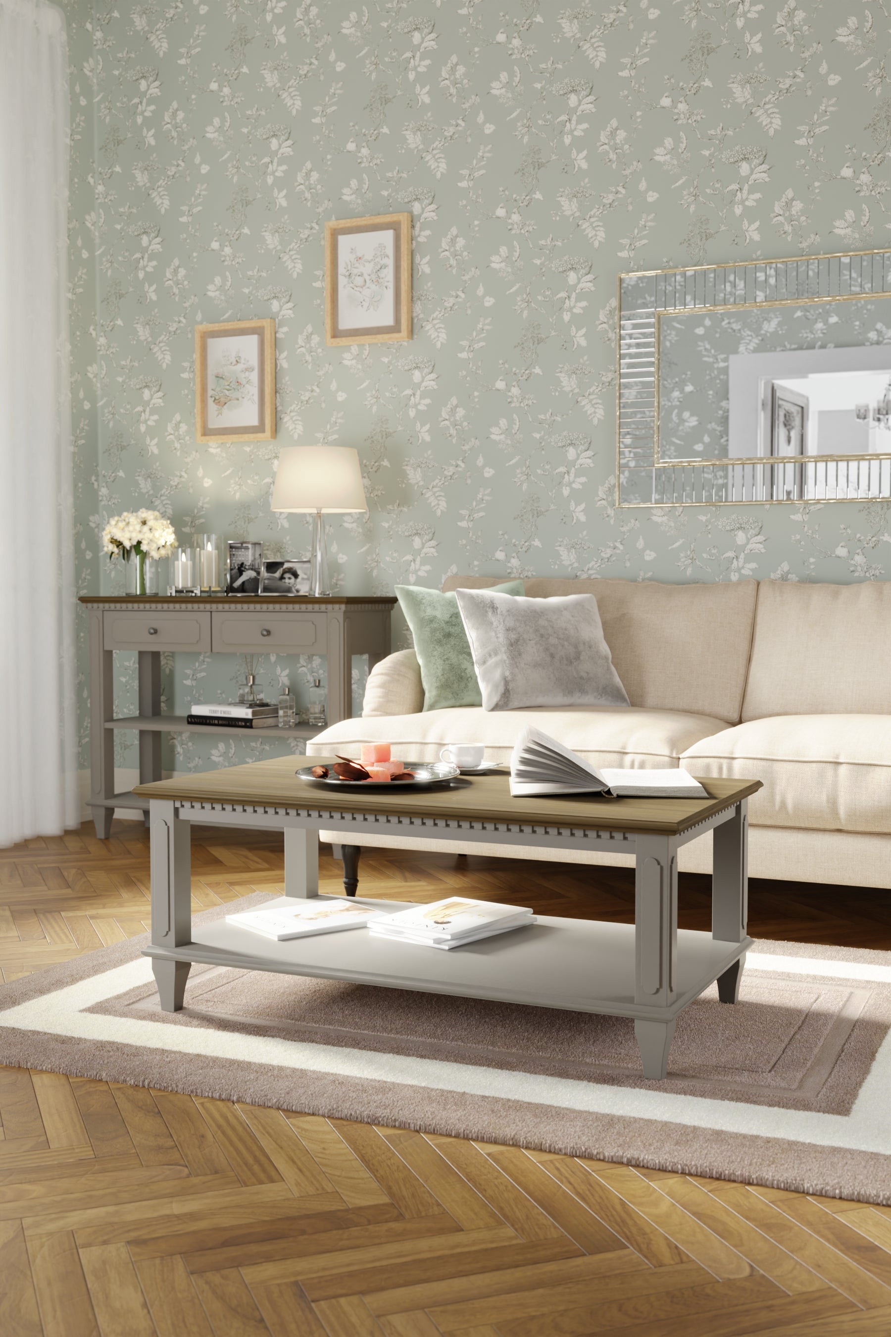 Laura Ashley Hanover Coffee Table in Pale French Grey - 3746922 - White Bear Furnishings