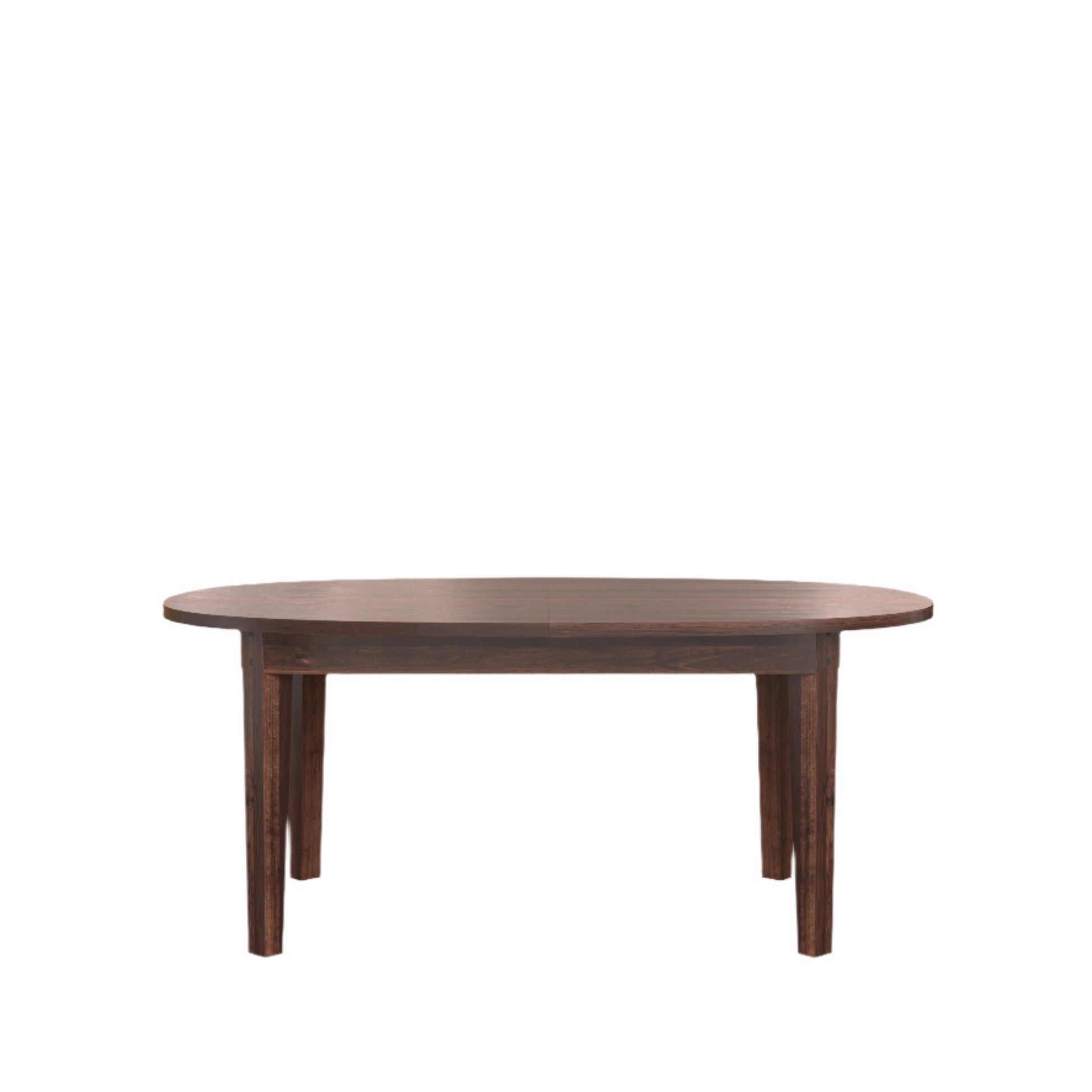 dark brown oval dining table