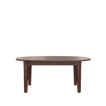 dark brown oval dining table
