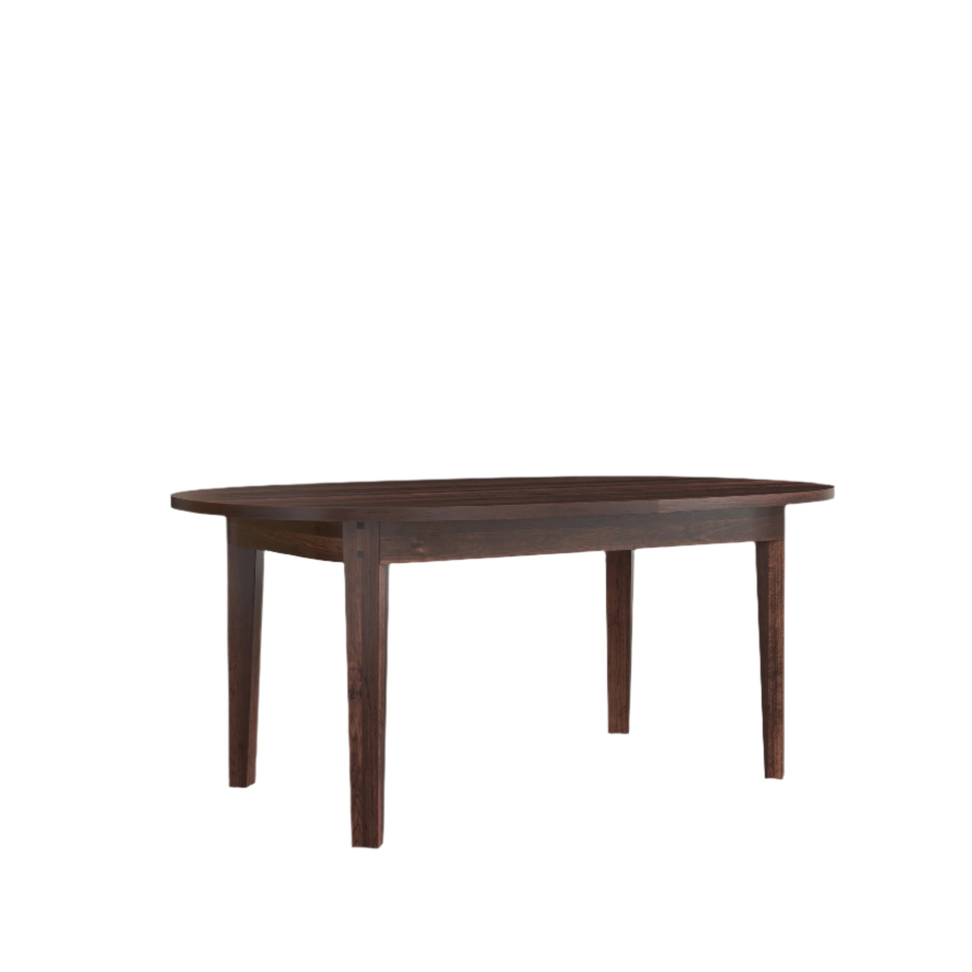 Dark brown oval dining table 