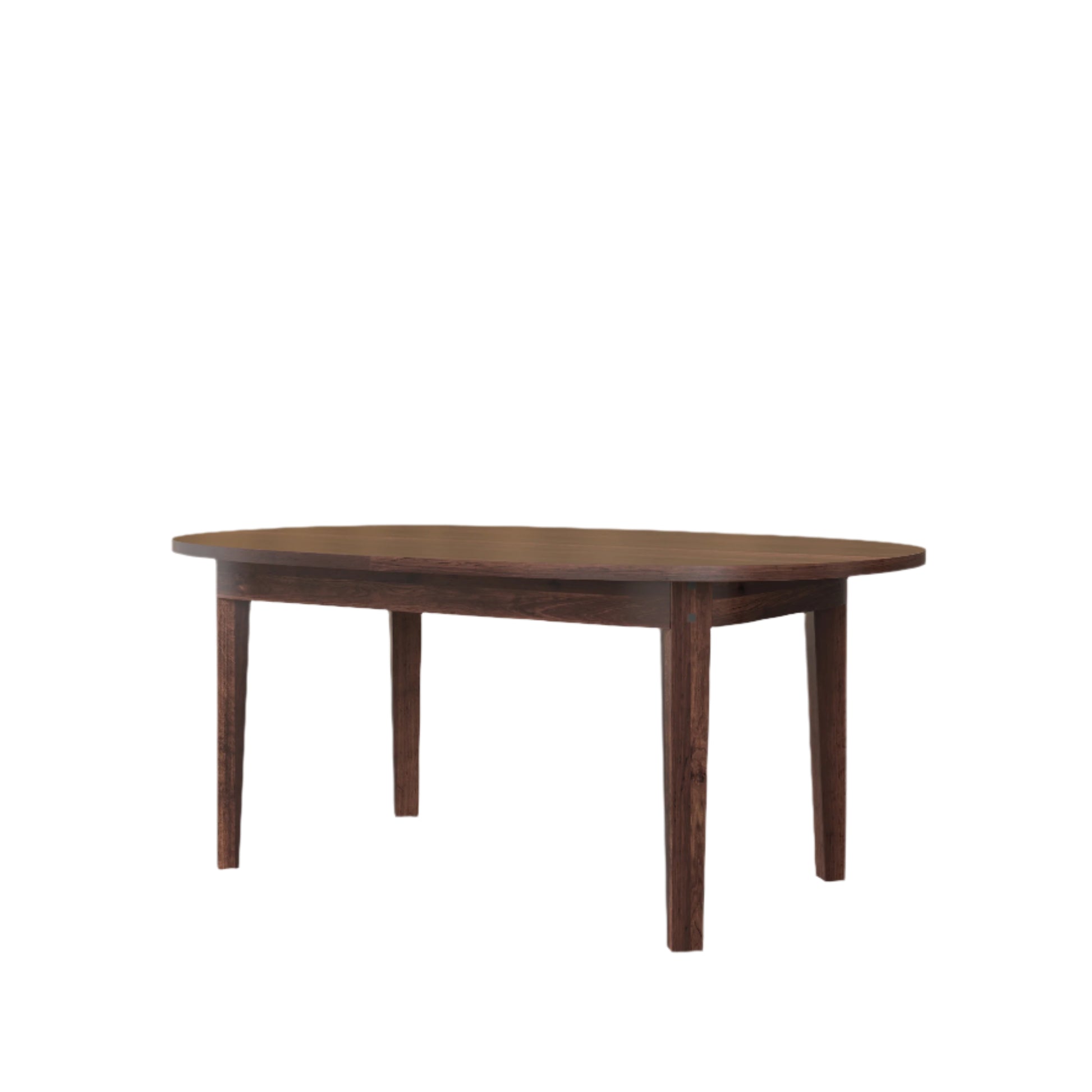 Dark brown oval dining table 