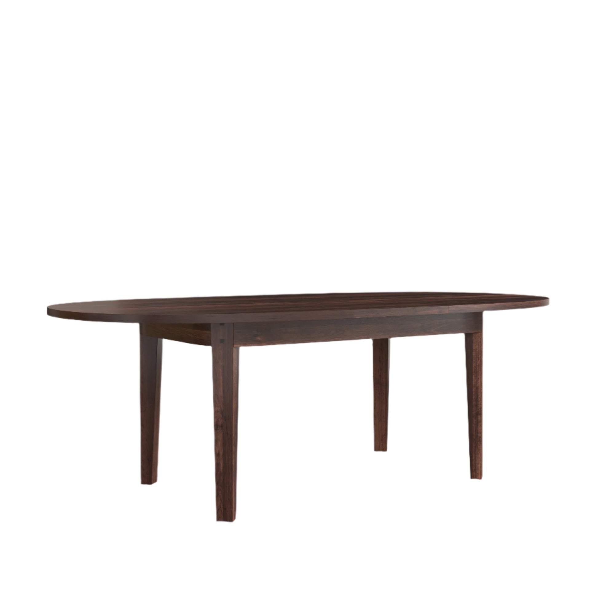 Dark brown oval dining table 