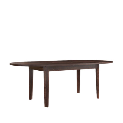 Dark brown oval dining table 