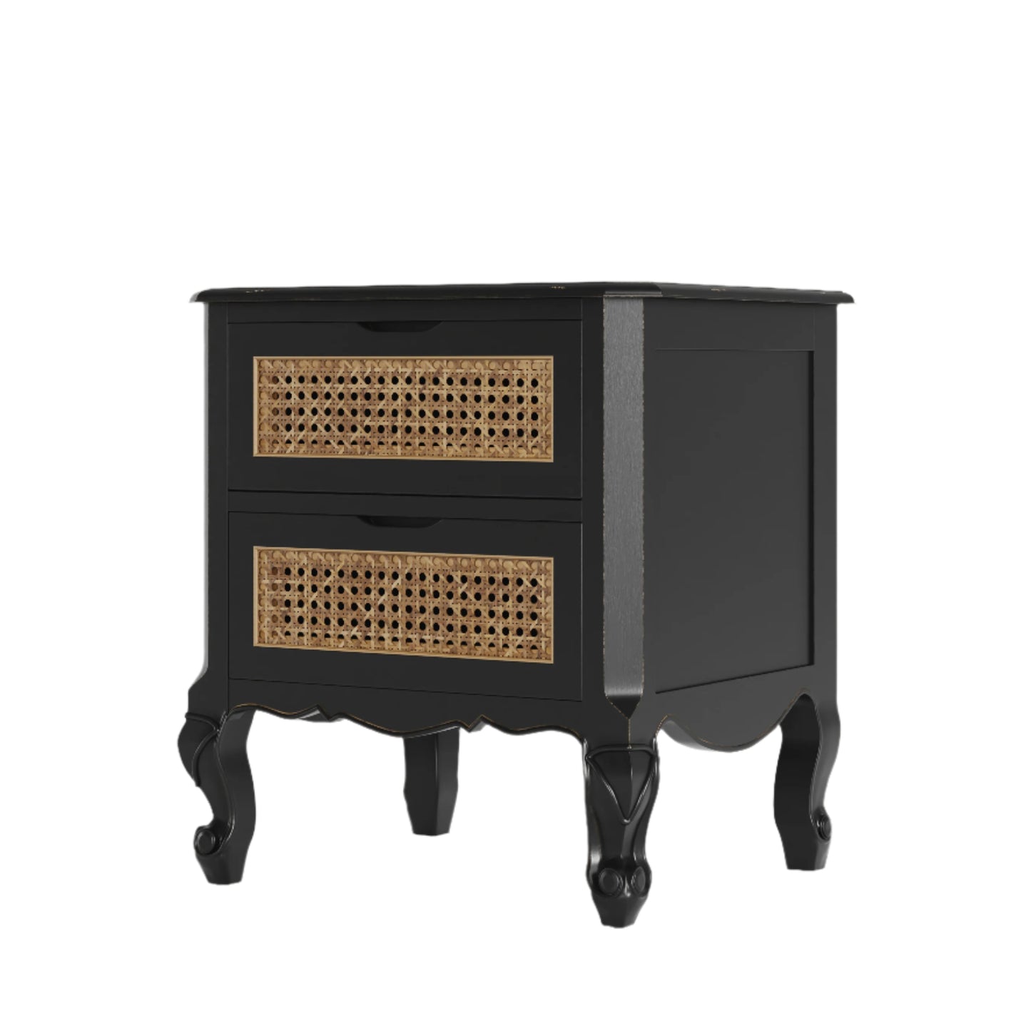 Laura Ashley Montpellier 2 Drawer Bedside Chest in Black, Walnut or Ivory