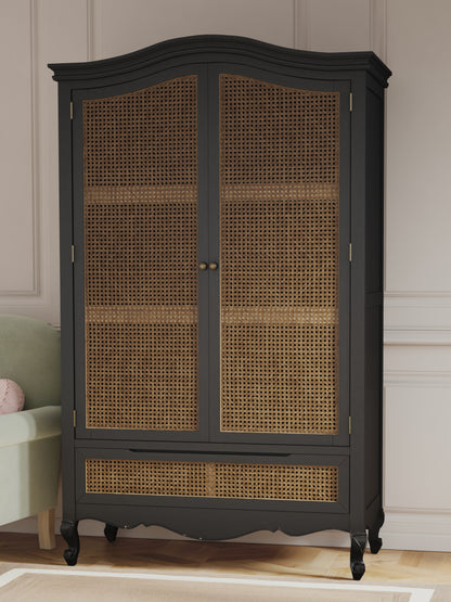 Montpellier 2 Door 1 Drawer Wardrobe in Walnut or Black