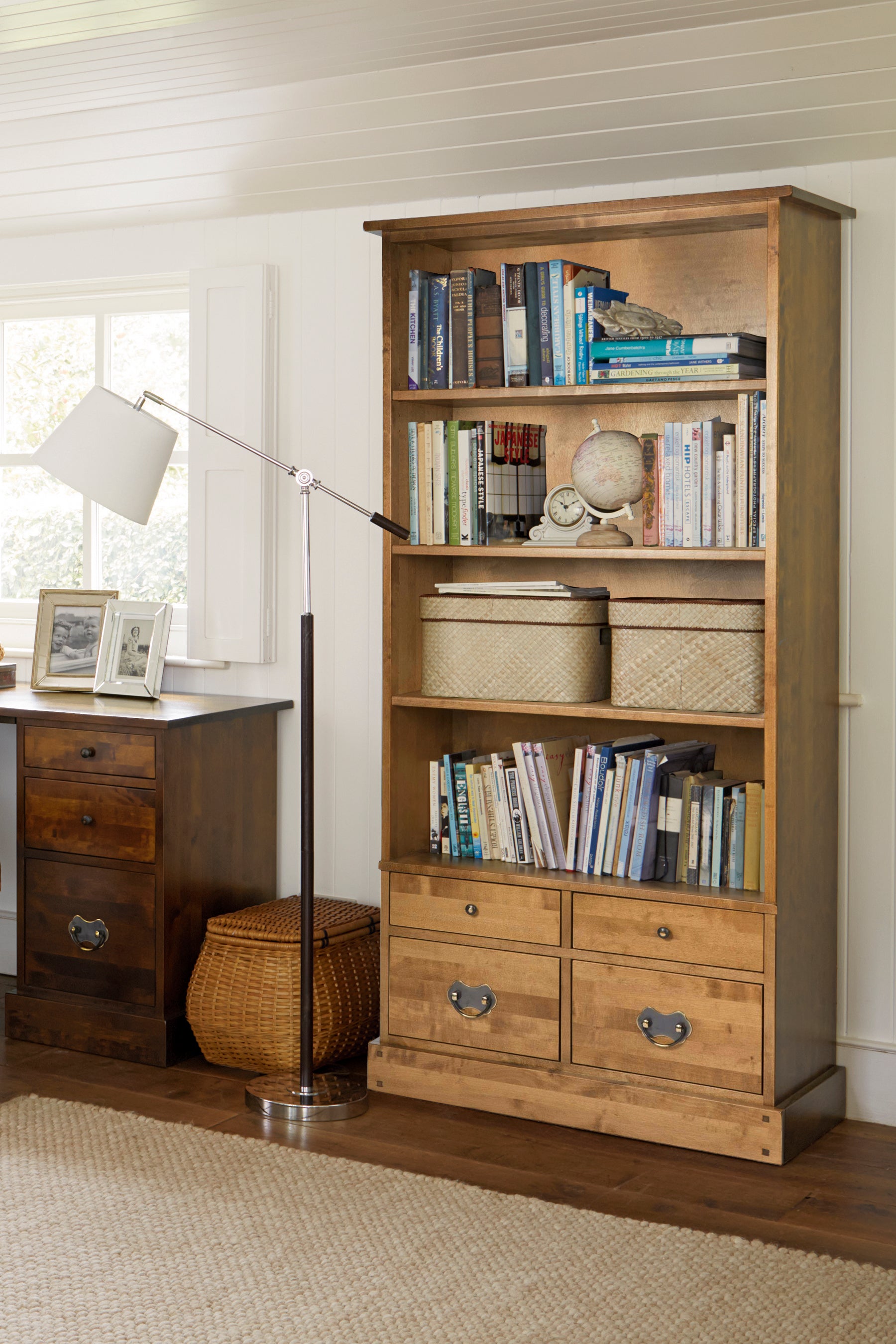 Laura Ashley Garrat 4 Drawer Single Bookcase in Honey - 3458582 - White Bear Furnishings