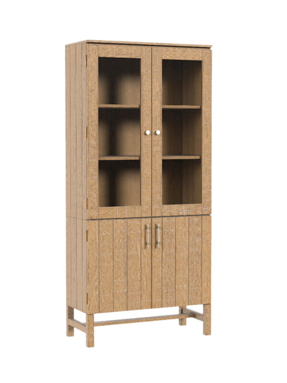 Laura Ashley Braystone Washed Oak 4 Door Glazed Cabinet - 3251005