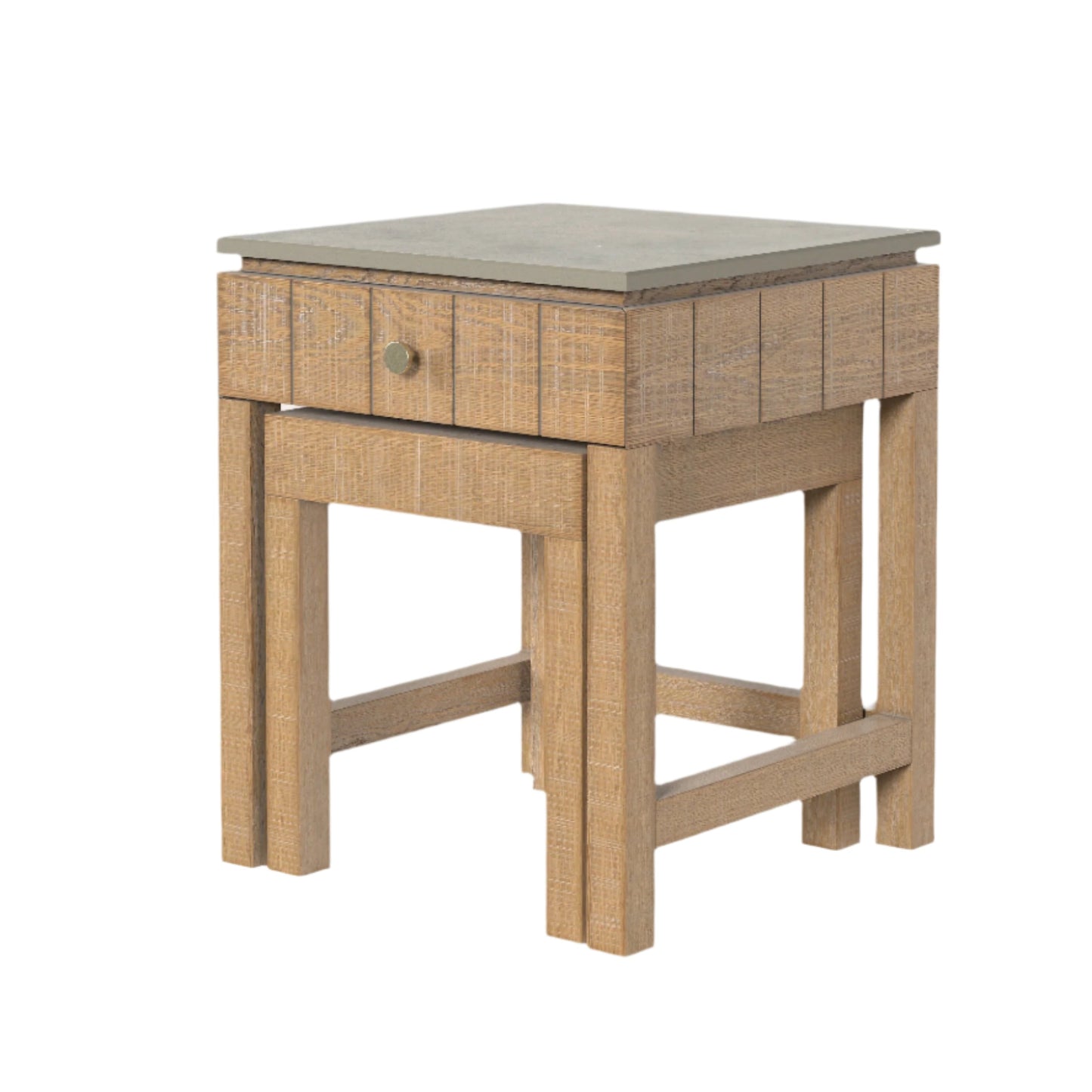 Laura Ashley Braystone Washed Oak 1 Drawer Nest of Tables - 3251007