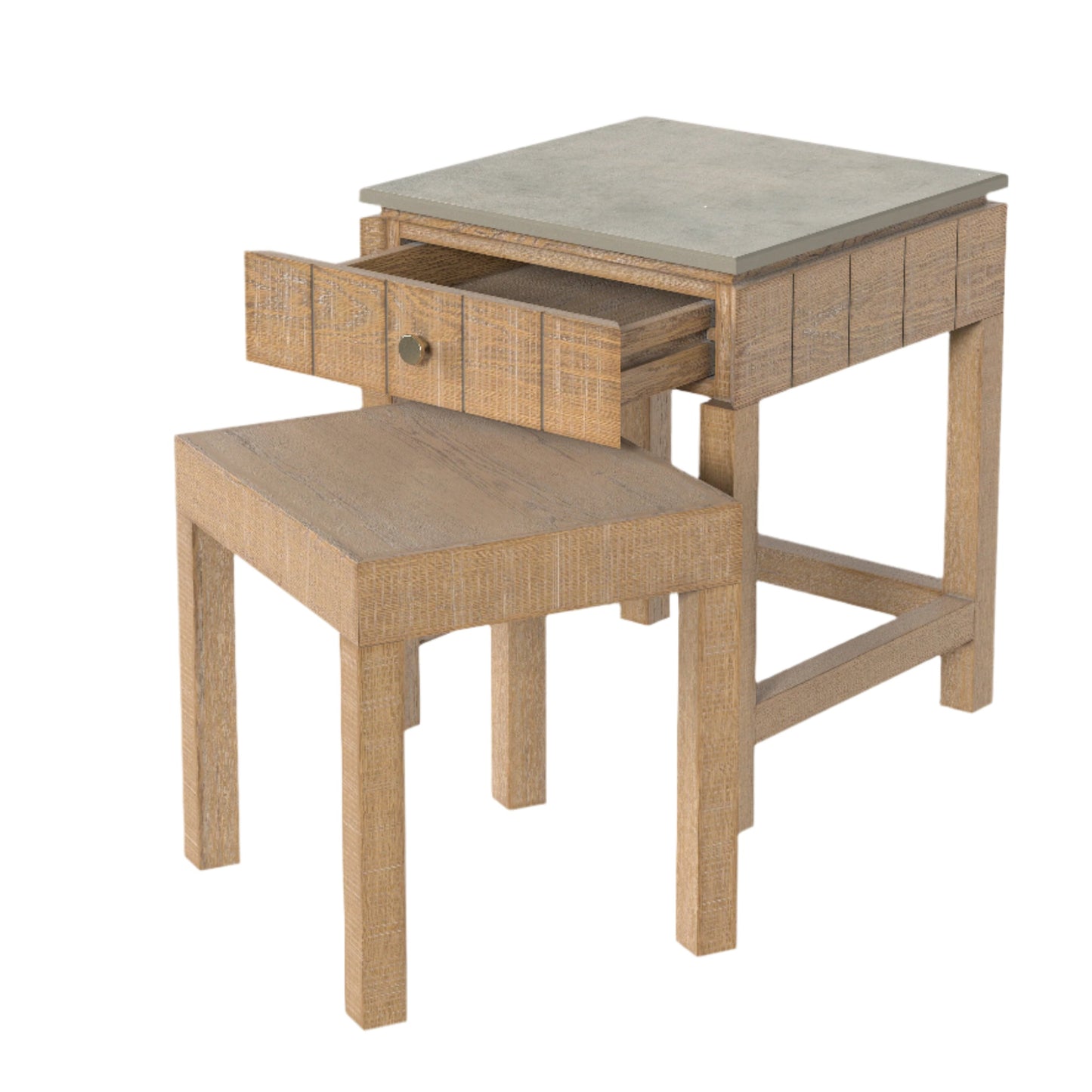 Laura Ashley Braystone Washed Oak 1 Drawer Nest of Tables - 3251007