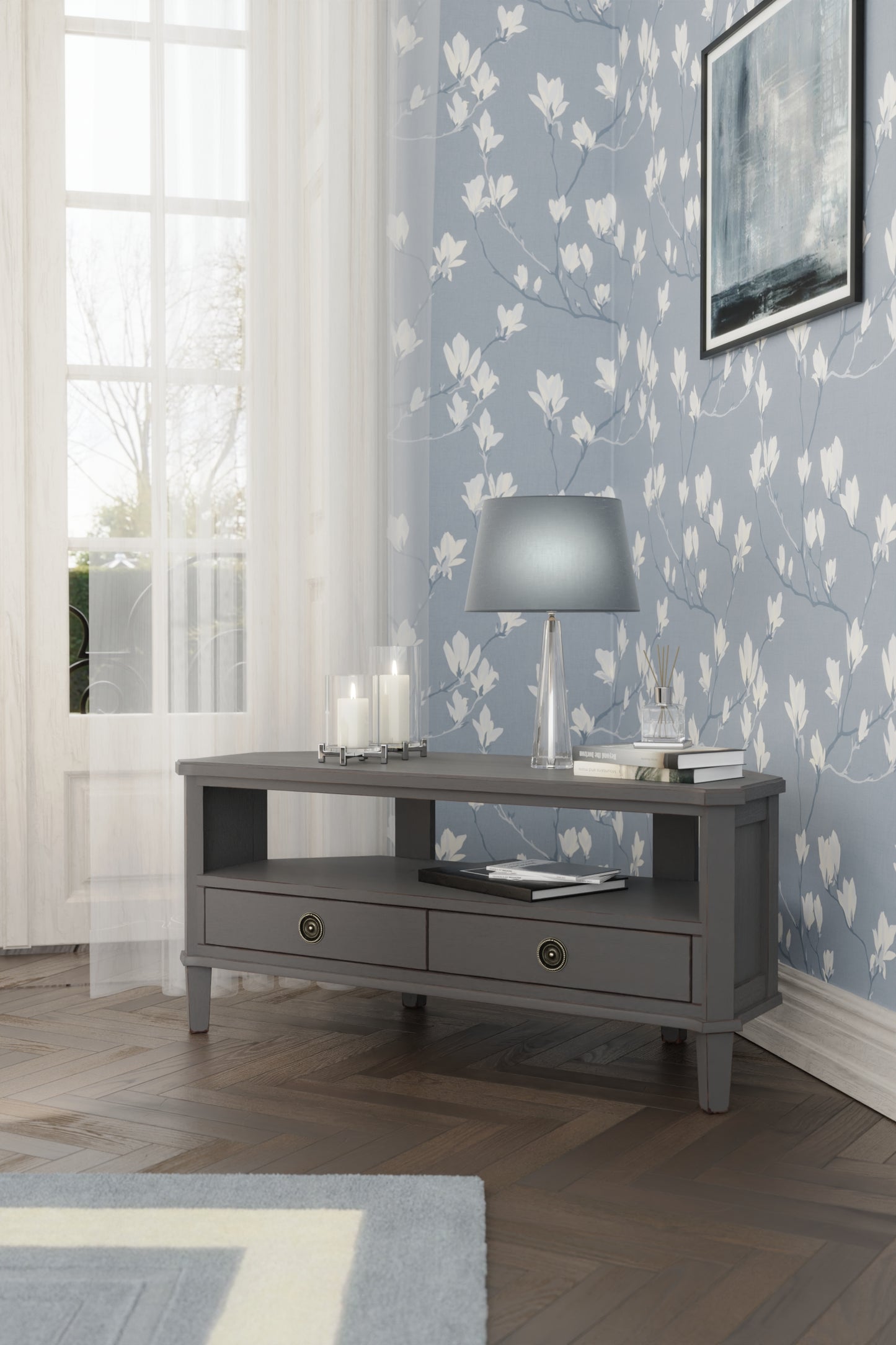 Laura Ashley Henshaw 2 Drawer Corner TV Unit