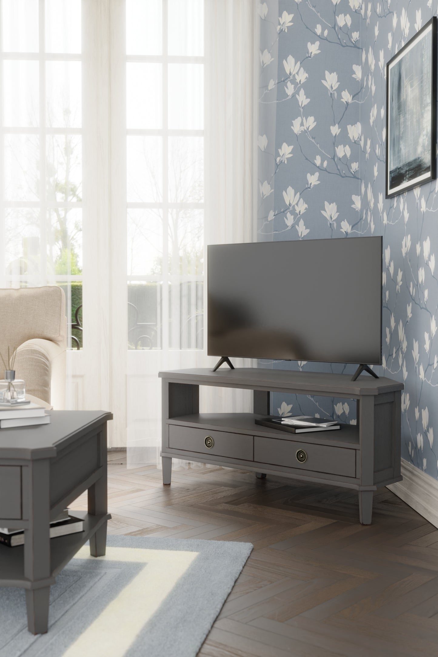 Laura Ashley Henshaw 2 Drawer Corner TV Unit