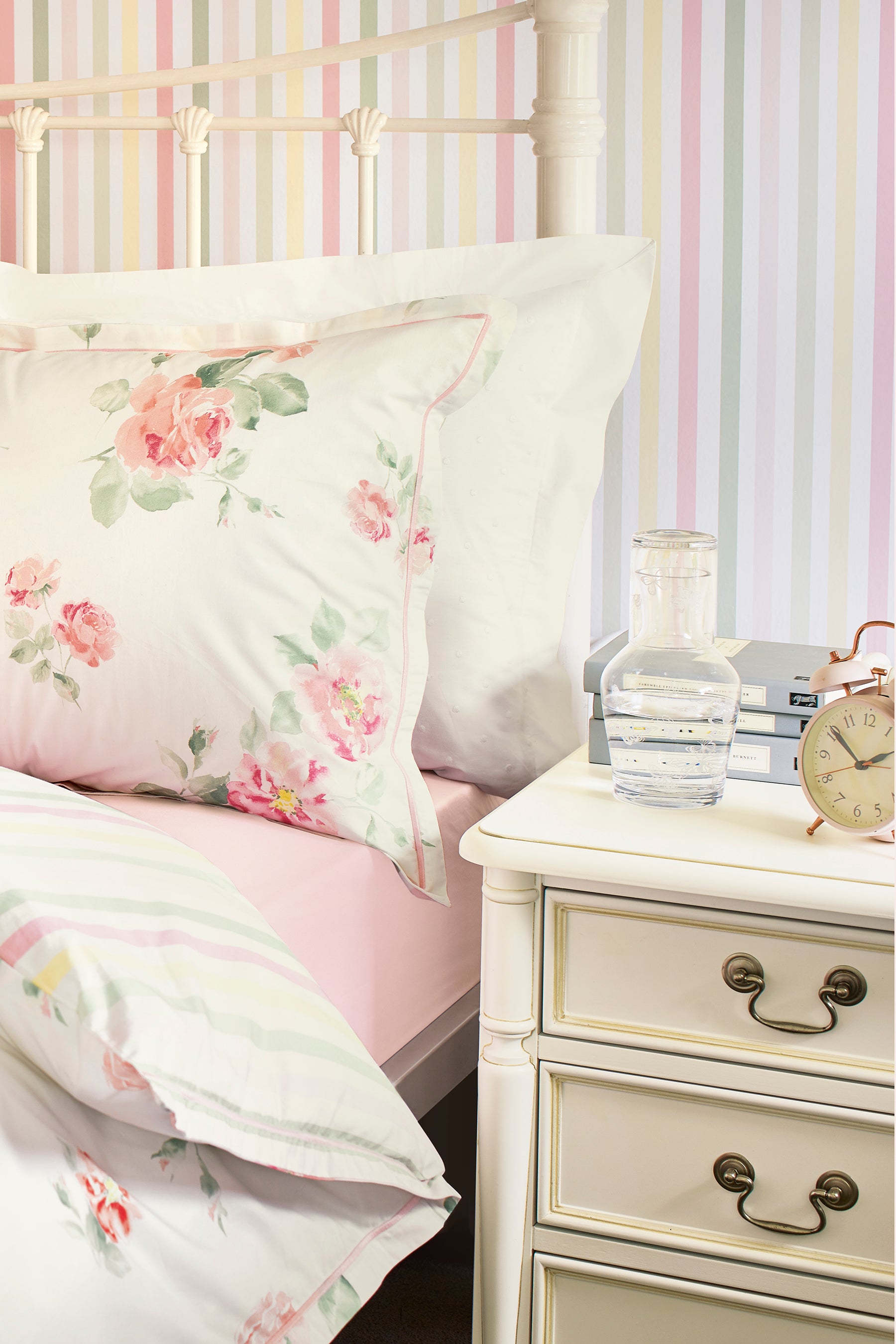 Laura Ashley Clifton 3 Drawer Bedside Chest in Ivory - 3608016 - White Bear Furnishings