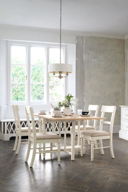 Dining room with wooden table and chairs