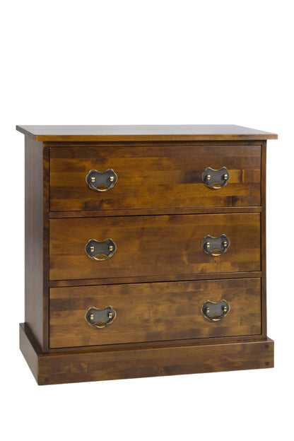 Laura Ashley Garrat 3 Drawer Chest in Dark Chestnut - 3553047 - White Bear Furnishings