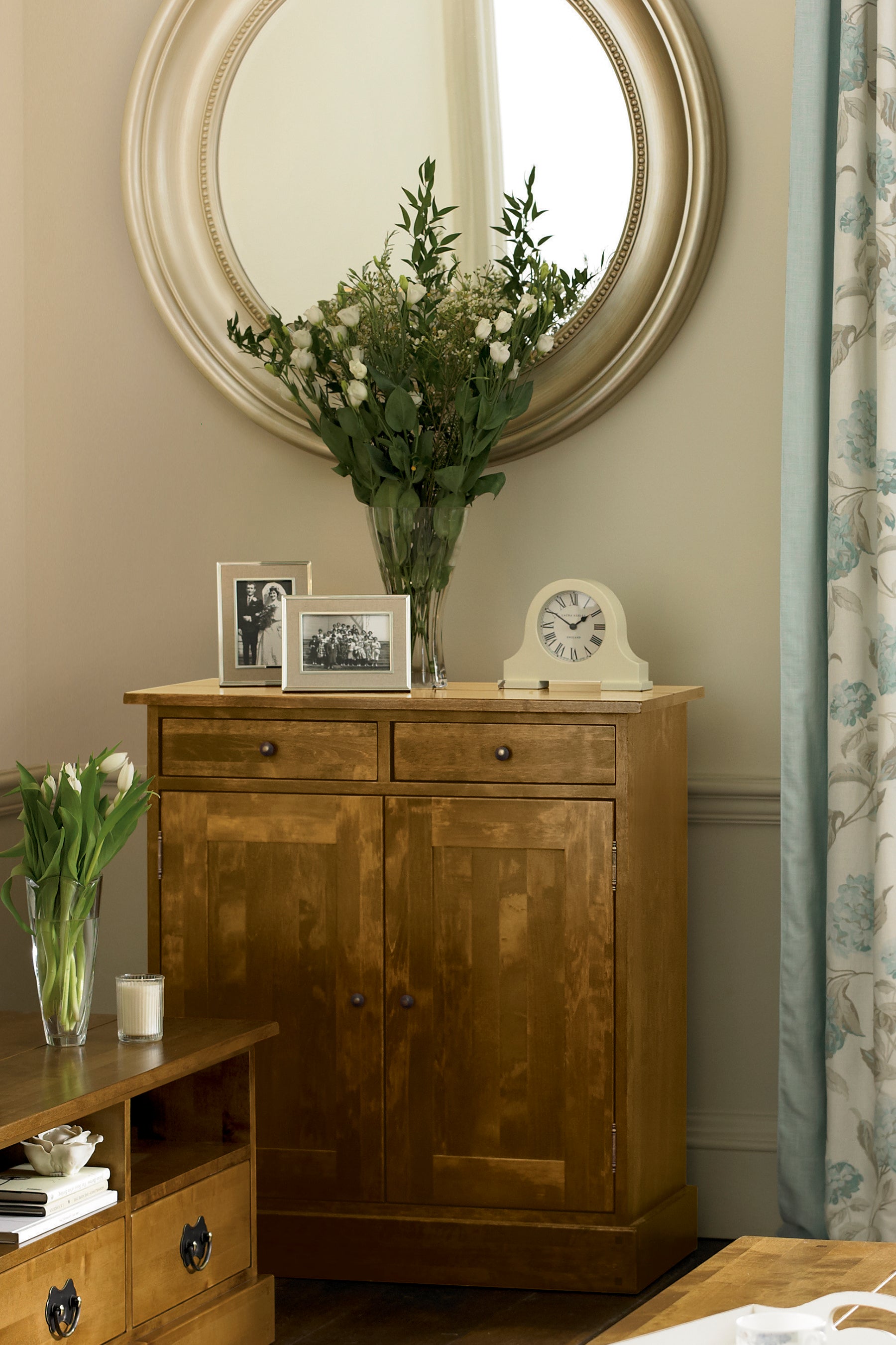 Laura Ashley Garrat 2 Door 2 Drawer Narrow Sideboard in Honey - 3458580 - White Bear Furnishings