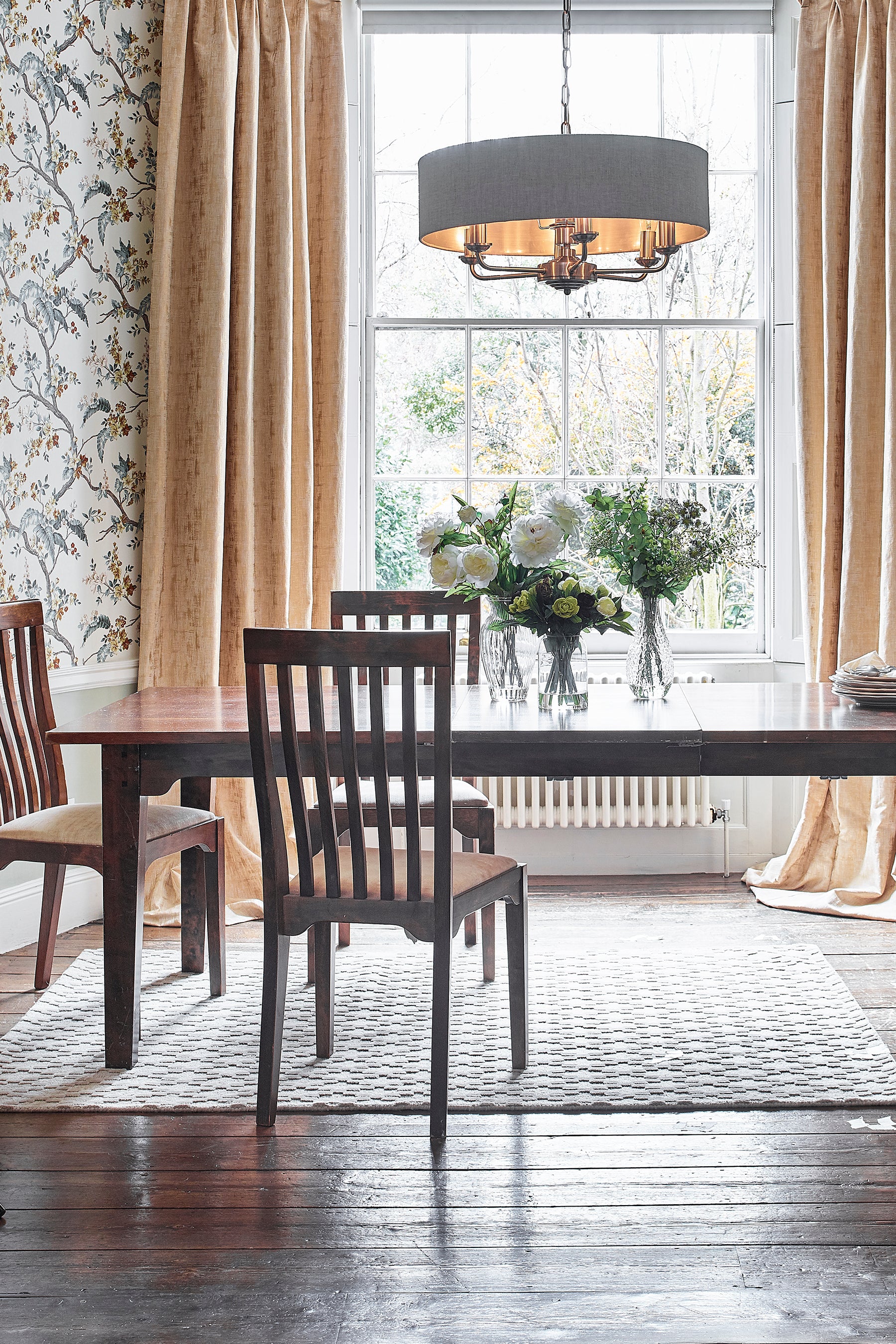 Laura Ashley Garrat Pair of Dining Chairs in Dark Chestnut - 3345140 - White Bear Furnishings