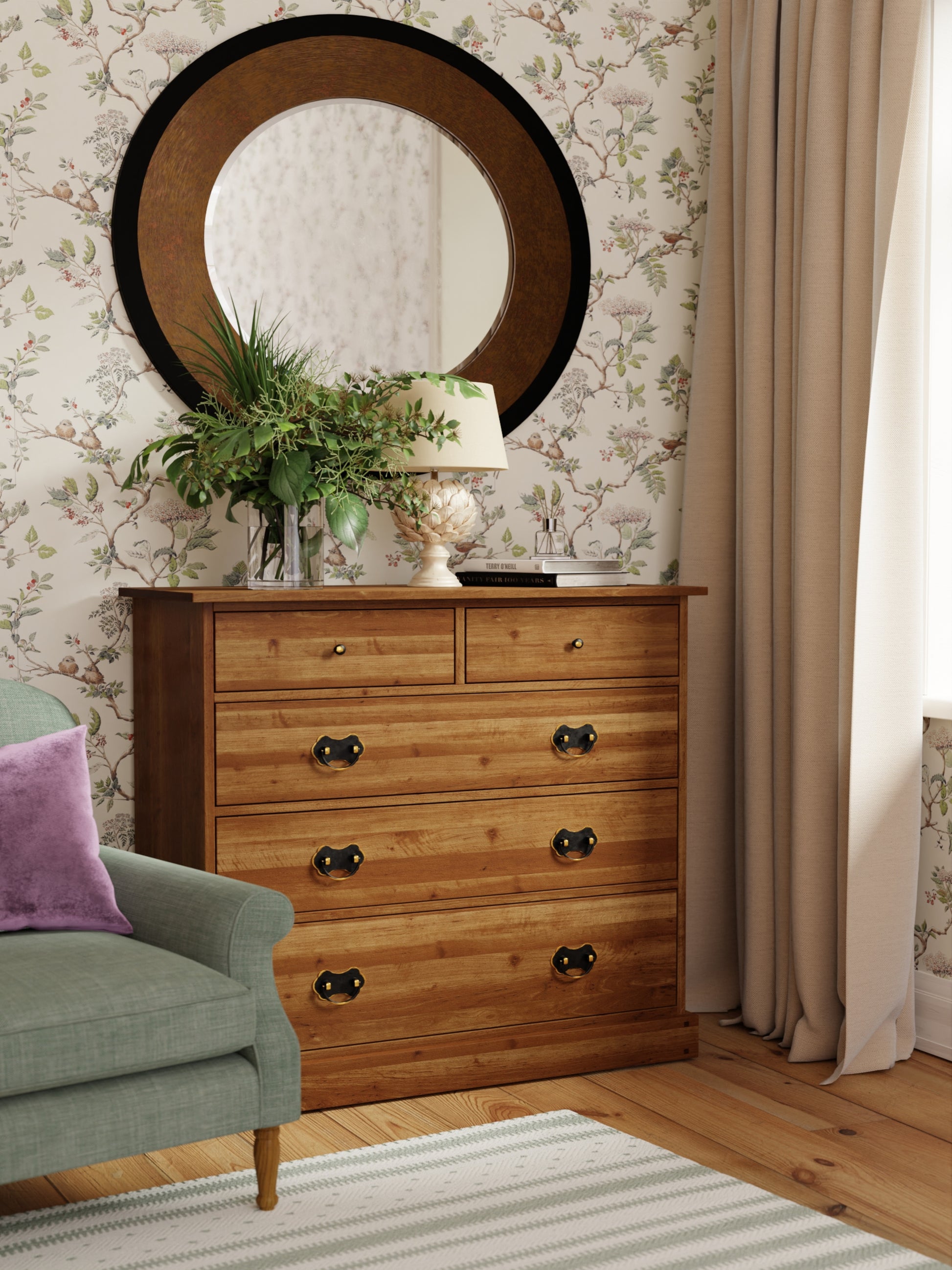 Laura Ashey Garrat 2+3 Drawer Chest in Honey - 3577498 - White Bear Furnishings
