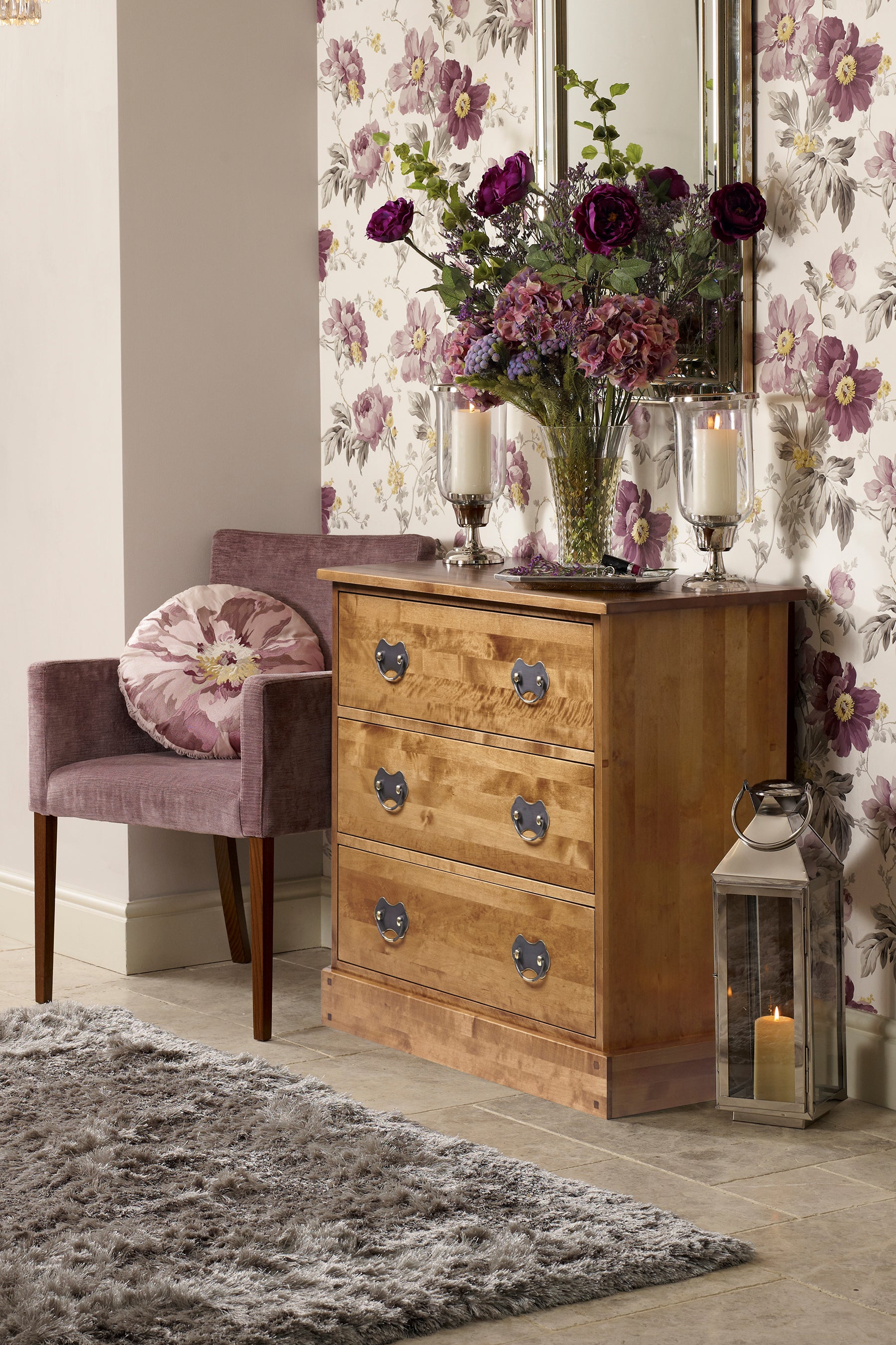 Laura Ashley Garrat 3 Drawer Chest	in Honey - 3553053 - White Bear Furnishings