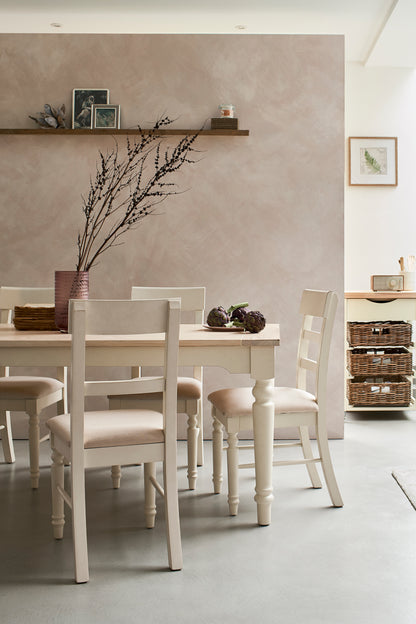 Laura Ashley Dorset Pair of Upholstered Dining Chairs in White - 3691949 - White Bear Furnishings