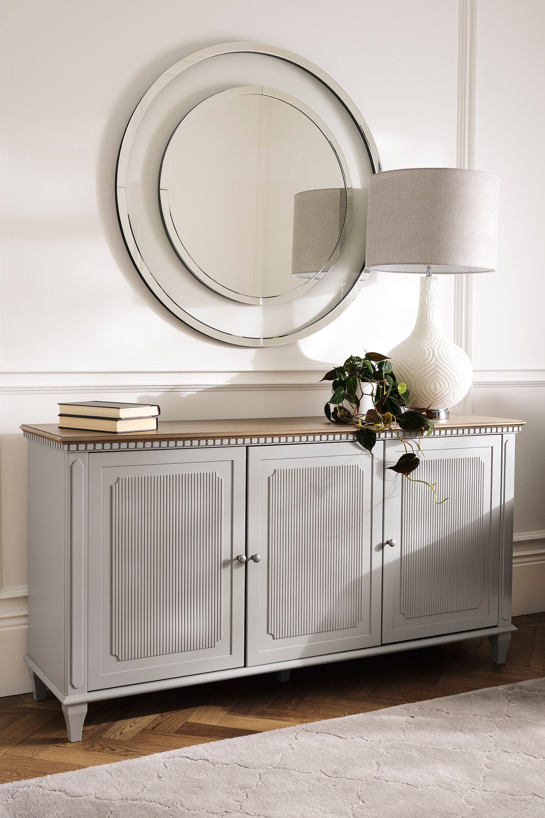 Laura Ashley Hanover 3 Door Sideboard in Pale French Grey - 3746919 - White Bear Furnishings