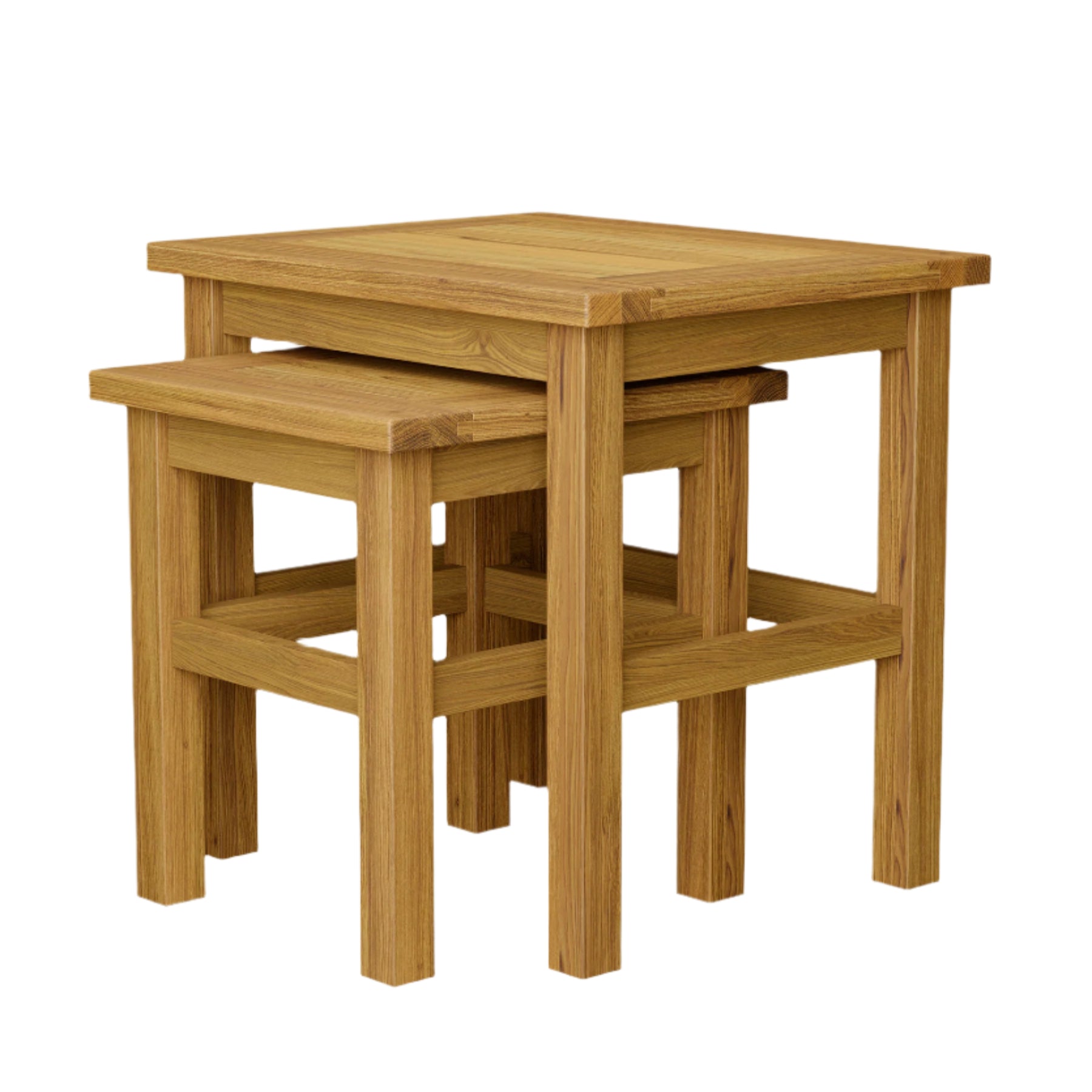 Laura Ashley Milton Nest of 2 Side Tables in Oak Wood - 3345126 - White Bear Furnishings